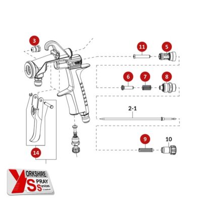 Yorkshire Spray Services Ltd - Anest Iwata W200 Integra - Service Repair Kit Detail - Part No. 930356A0