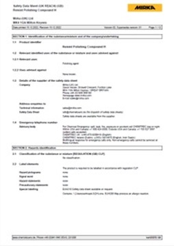 Yorkshire Spray Services Ltd - Mirka Polishing - Mirka Remint Polishing Compound H - SDS Sheet.img