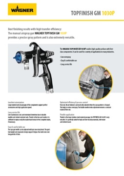Yorkshire Spray Services Ltd - Wagner TOPFINISH GM1030P Pressure Gun - Brochure Yorkshire Spray Services Ltd - Wagner TOPFINISH GM1030P Pressure Gun - Brochure jpg