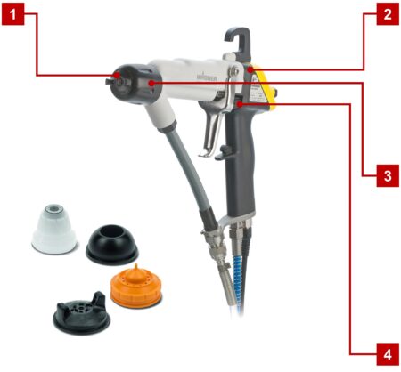 Wagner Electrostatic AirSpray - Wagner GM50000EAF & GM5000EAR - Features & Benefits Yorkshire Spray Services Ltd - Wagner Electrostatic AirSpray - Wagner GM50000EA - Nozzles - Features & Benefits