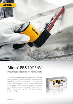 Yorkshire Spray Services Ltd - Mirka Pneumatic Belt Sanding - Mirka Naerrow Belt Sanding Brochure