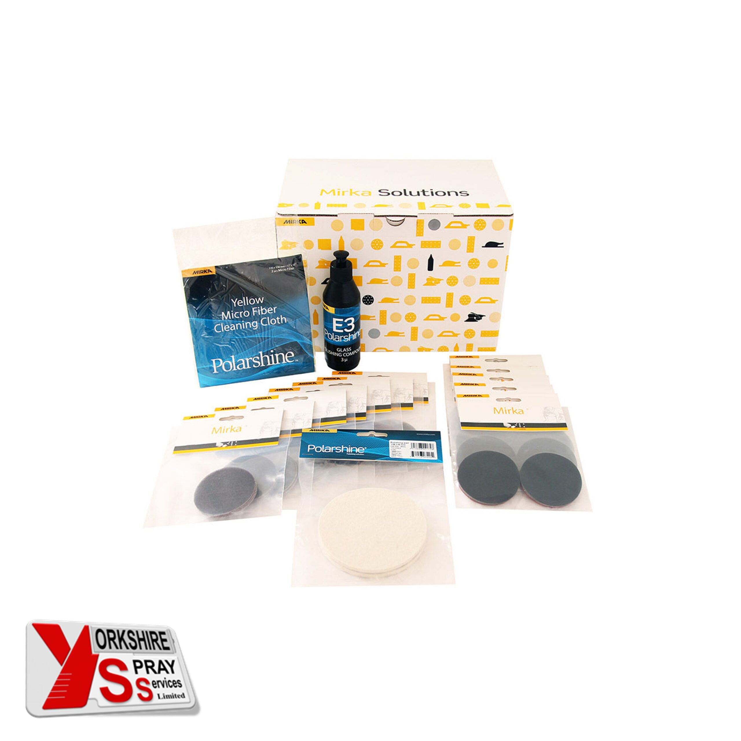 Yorkshire Spray Services Ltd – Mirka Polishing Solutions – Mirka Glass Polishing Kit 77mm – Part No. KITGLASS77