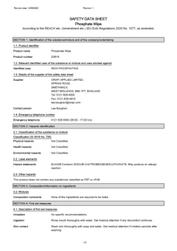 Yorkshire Spray Services Ltd - Gramos Orapi - D3519 Phosphate Wipe.img