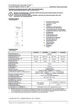 Yorkshire Spray Services Ltd - Wagner Low Speed DRW Pneumatic Agitator Series R468 Data Sheet Yorkshire Spray Services Ltd - Wagner Low Speed DRW Pneumatic Agitator Series R468 Data Sheet