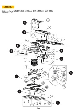 Mirka DEOS II 353 81x133 & DEOS II 383 70 x198mm 240V Manual