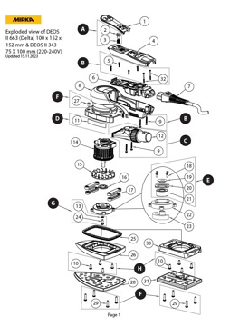 Mirka DEOS II 663 Delta 100 x 152 x 152mm & DEOS II 343 75 x 100mm 240V Manual