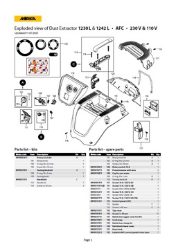 Yorkshire Spray Services Ltd - Mirka Tool Spares - Mirka 1230 & 1242 Manual Breakdown