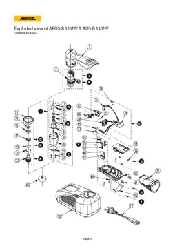 Yorkshire Spray Services Ltd - Mirka Tool Spares - Mirka AROS-B 150NV & AOS-B 130NV Manual Breakdown