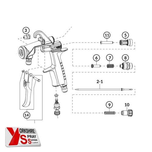 Yorkshire Spray Services Ltd - Anest Iwata W200 Integra - Service Repair Kit - Part No. 930356A0