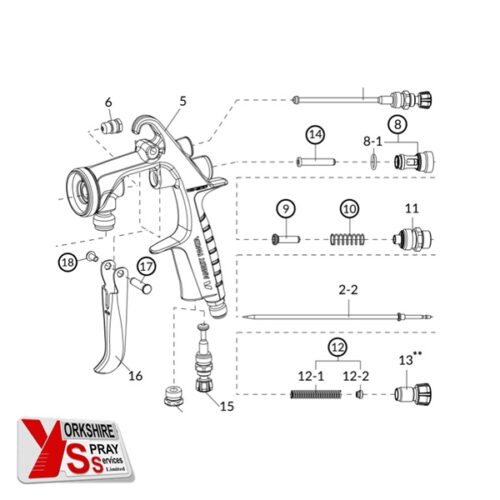 Yorkshire Spray Services Ltd - Anest Iwata WS200 SP & FT - Service Repair Kit - Part No. 93005690