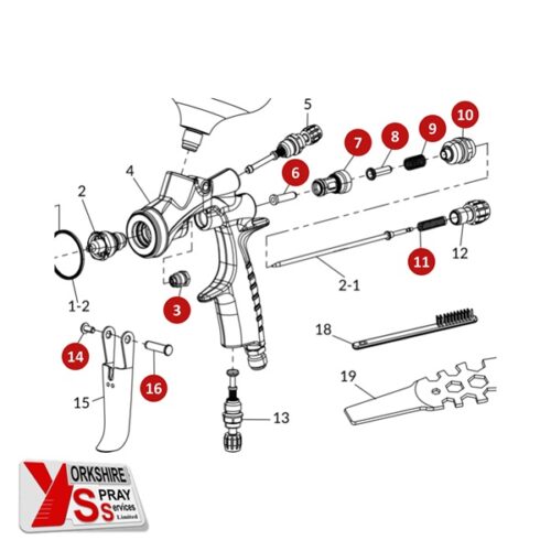 Yorkshire Spray Services Ltd - Anest Iwata WSPrimer Wet on Wet & Filler - Service Repair Kit Detail - Part No. 930783A0