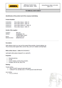 Yorkshire Spray Services Ltd - Mirka Personal Protection - Mirka Safety Glasses - Zekler - TDS.JPG