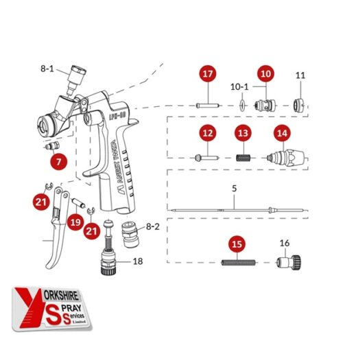 Yorkshire Spray Services Ltd - Anest Iwata LPH80 - Service Repair Kit Detail - Part No. W2COM6191