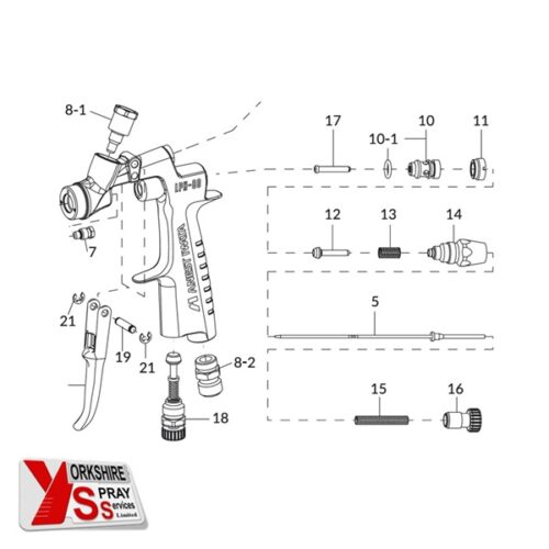 Yorkshire Spray Services Ltd - Anest Iwata LPH80 - Service Repair Kit - Part No. W2COM6191